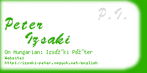 peter izsaki business card